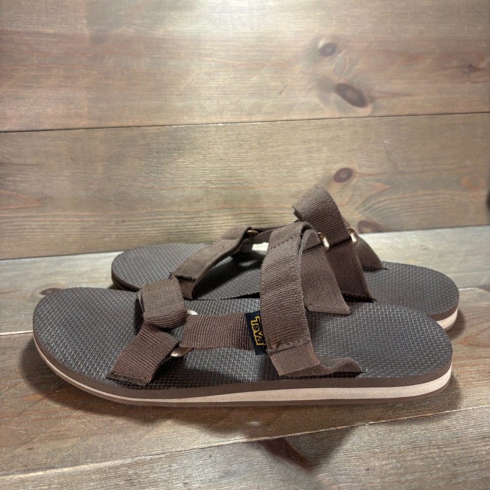 Teva Original Universal Mens size 9 shoes Brown Adjustable Strap sandals